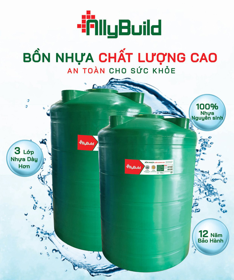 Allybuild ra mắt bồn nhựa chất lượng cao, an toàn cho sức khỏe