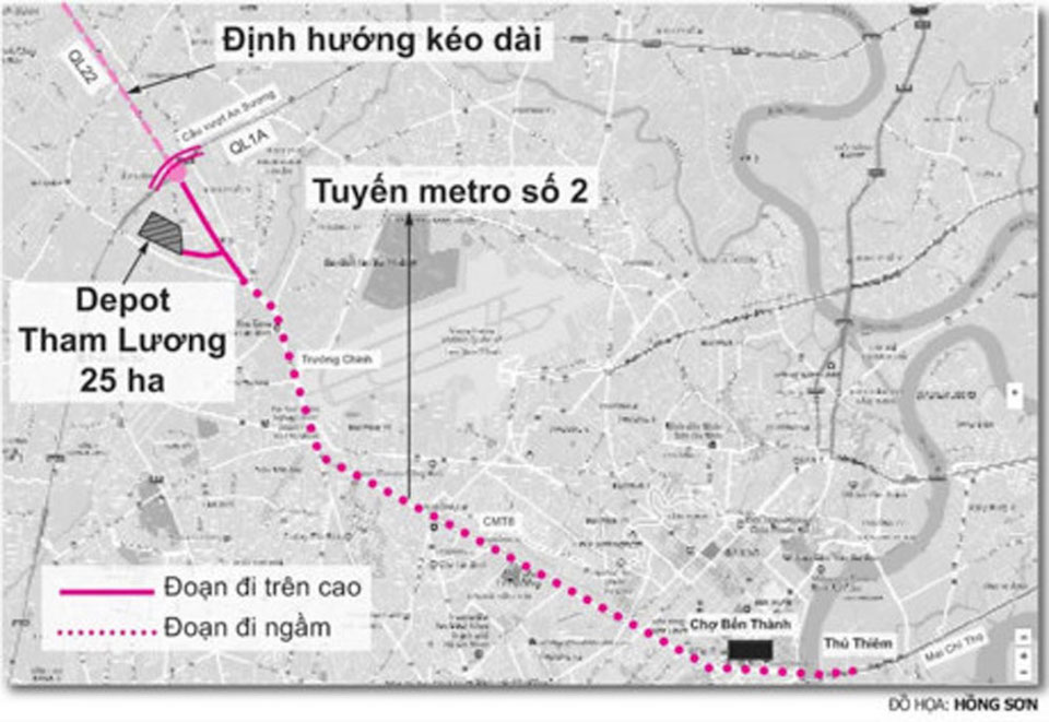 TP Hồ Chí Minh: Tuyến metro số 2 sẽ khởi công giữa năm 2022