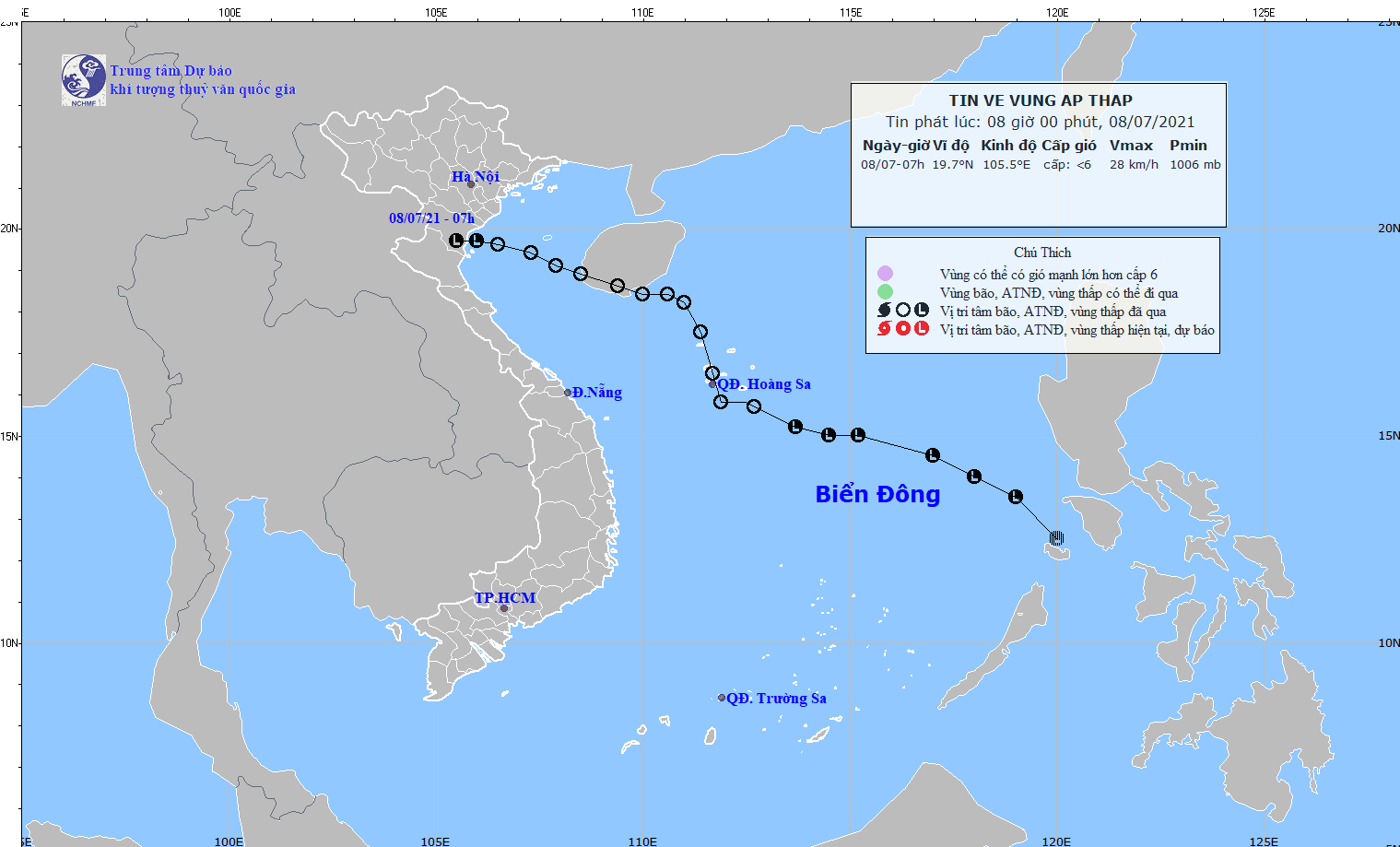 Dự báo thời tiết ngày 9/7/2021: Hà Nội có mưa rào và dông rải rác