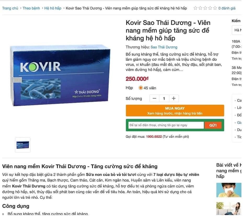 Công ty Sao Thái Dương phản hồi gì về loại "thuốc hỗ trợ điều trị Covid-19" trong văn bản vừa bị Bộ Y tế thu hồi?