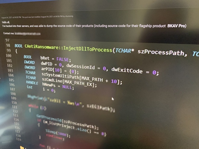 Bkav xác nhận rò rỉ mã nguồn cũ