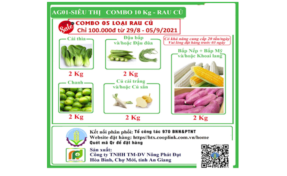 Từ ngày 3-15/9, triển khai combo nông sản giá bình dân tại TP Hồ Chí Minh