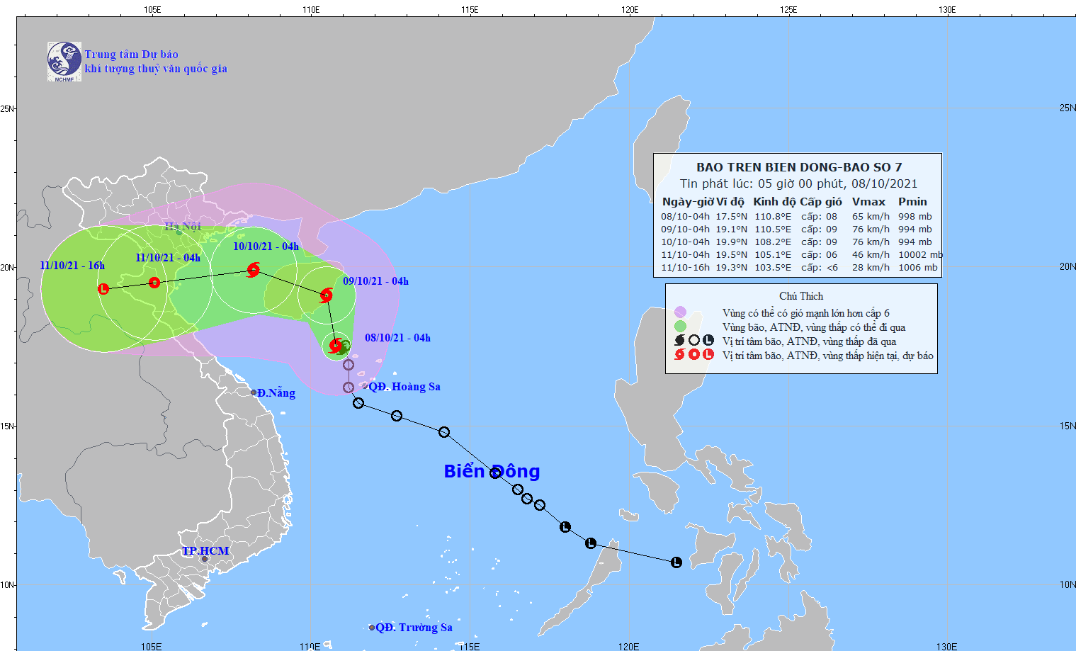 Biển Đông đón bão số 7, mưa to gió lớn trên diện rộng