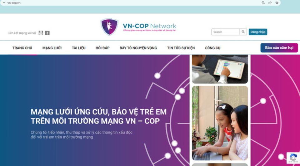 Ra mắt website ''vn-cop.vn'' tiếp nhận thông tin về xâm hại trẻ em