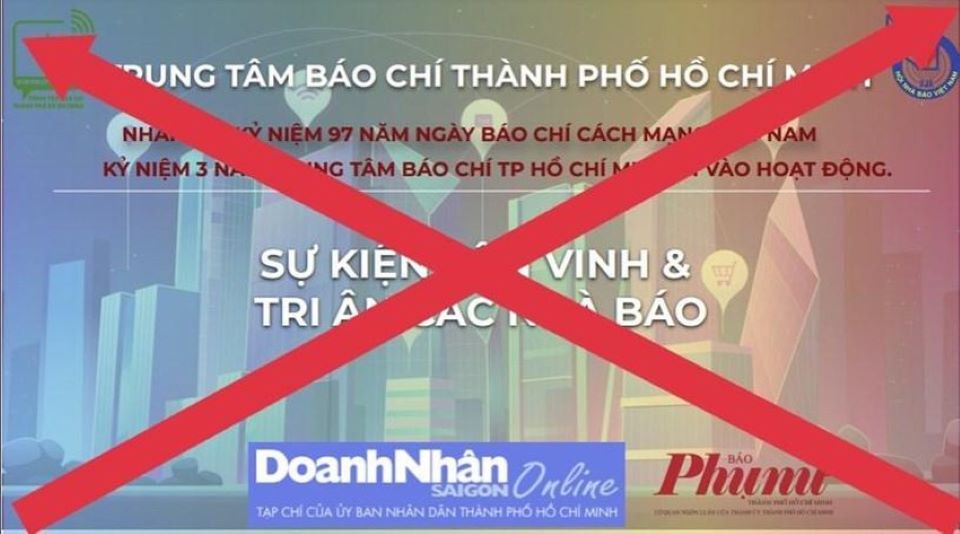 Thông tin Trung tâm báo chí TP Hồ Chí Minh kêu gọi tài trợ để tri ân nhà báo là ''giả mạo''
