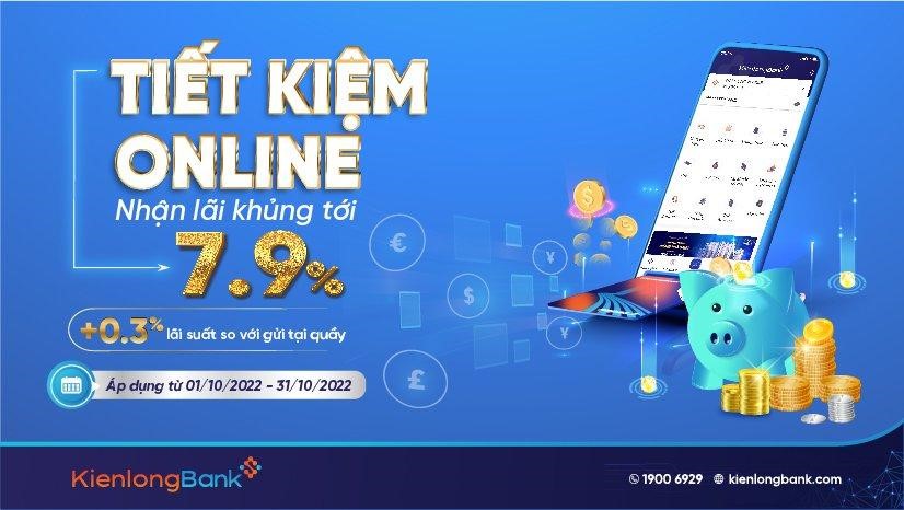 Gửi tiết kiệm online tại KienlongBank lãi suất ưu đãi đến 7,9%/năm