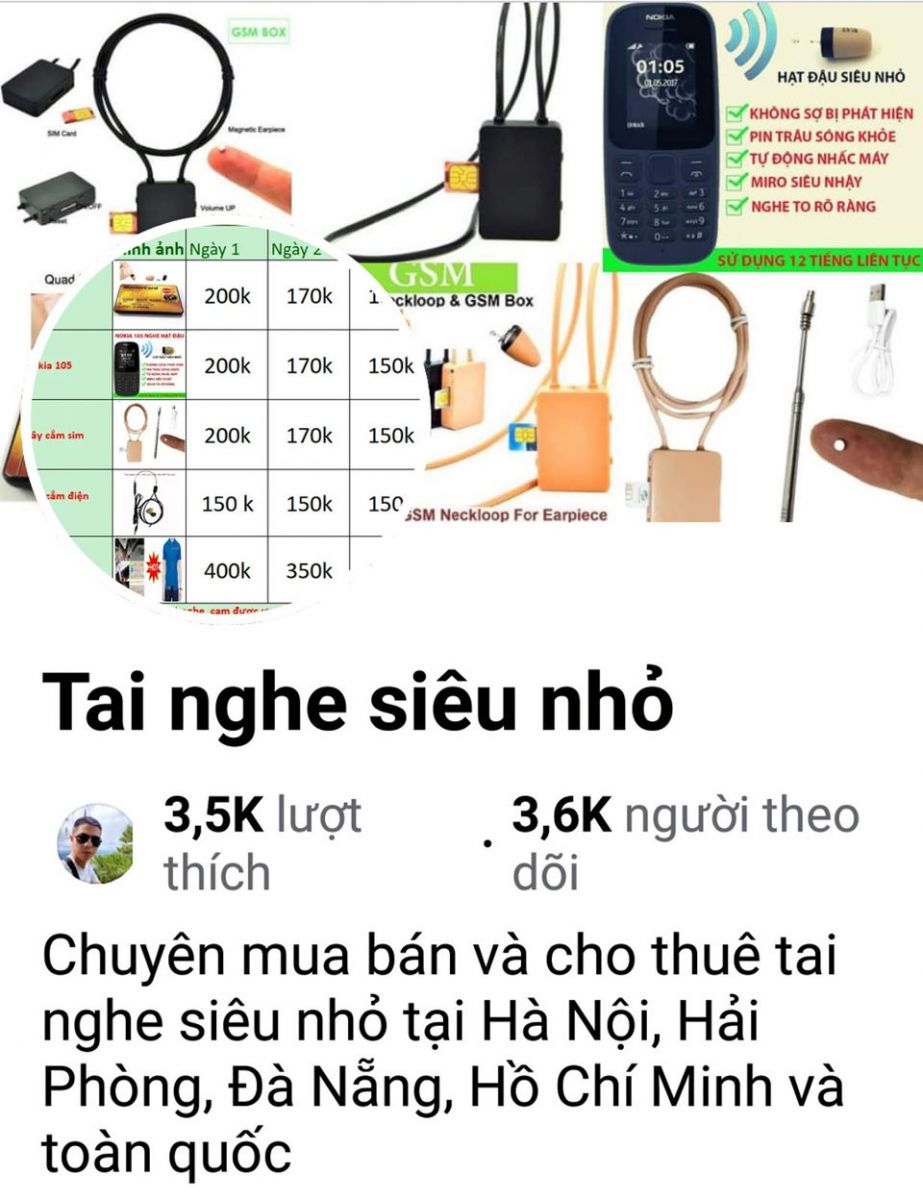 Thiết bị gian lận thi cử, rao bán tràn lan trên chợ ảo