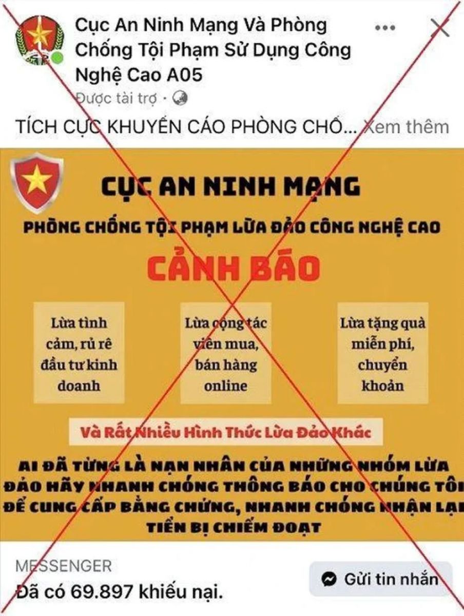 Cảnh giác với thủ đoạn giả mạo Cục An ninh mạng hỗ trợ lấy lại tiền lừa đảo