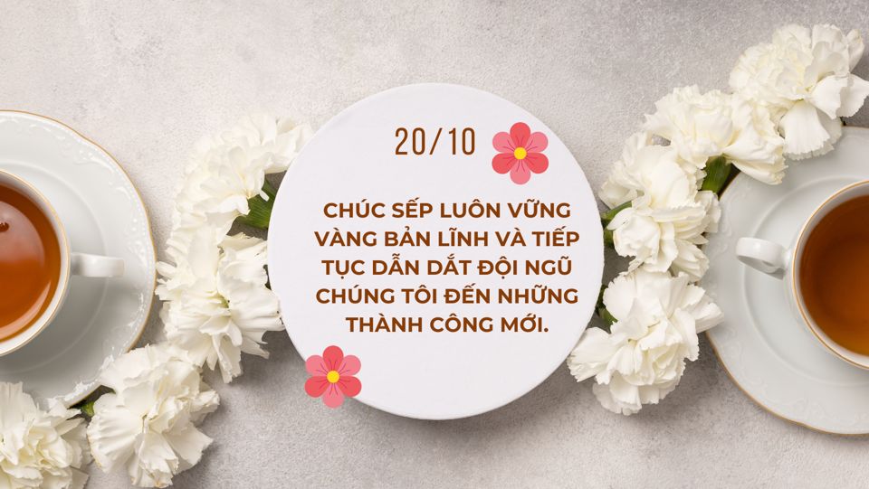 Lời chúc mừng Ngày Phụ nữ Việt Nam 20/10 tặng sếp, đồng nghiệp, nhân viên nữ