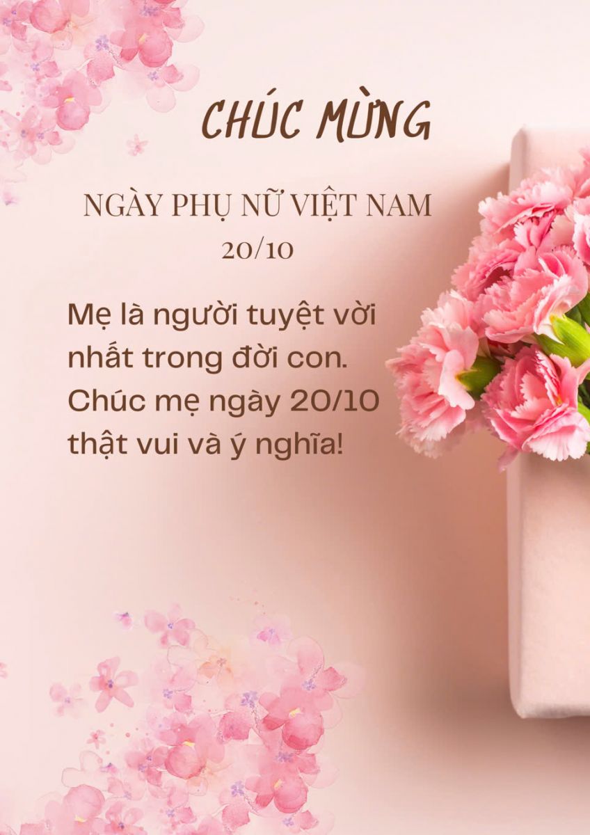 Lời chúc mừng Ngày Phụ nữ Việt Nam 20/10 tặng mẹ đẻ, mẹ chồng, mẹ vợ