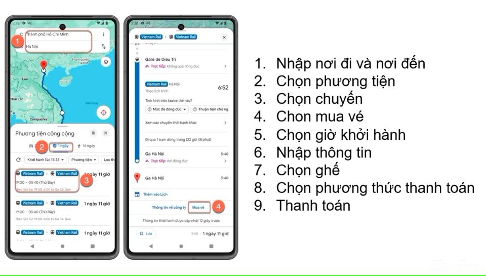 Ngành đường sắt triển khai tính năng bán vé qua bản đồ trực tuyến