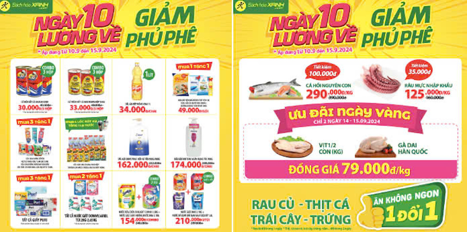 Từ 10/11 – 17/11, ngày 10 lương về, Bách hóa Xanh giảm phủ phê