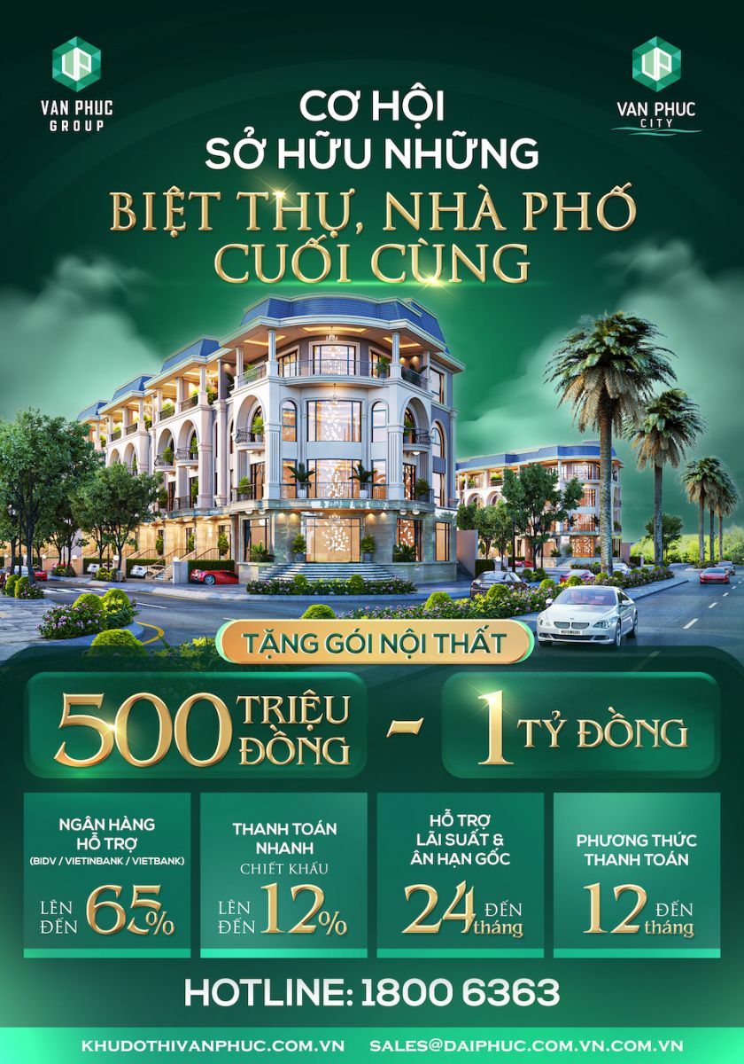 Van Phuc City mở ra cơ hội sở hữu những căn biệt thự, nhà phố “cuối cùng”