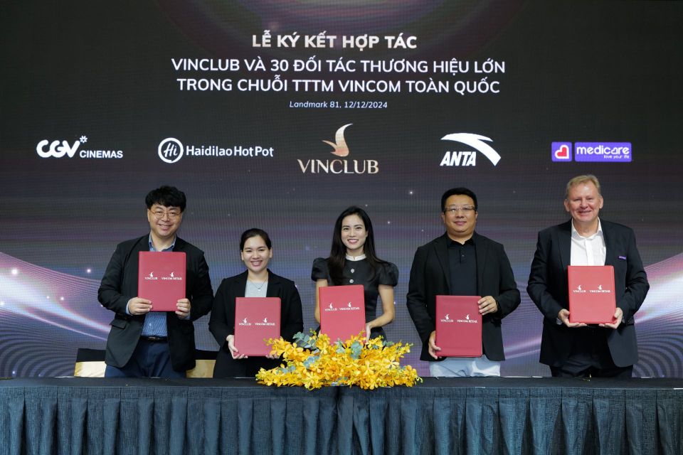 VinClub hợp tác với hơn 30 thương hiệu hàng đầu trong hệ thống Vincom, mở rộng đặc quyền cho khách hàng