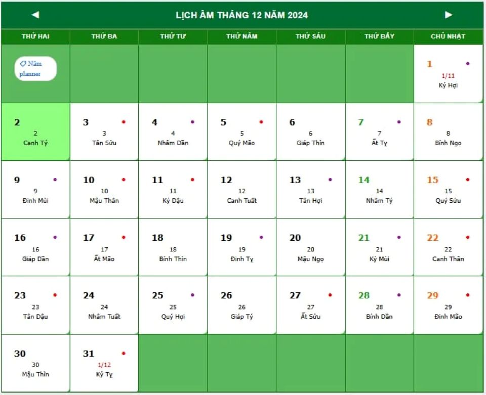 Lịch âm 28/12 chính xác nhất, lịch vạn niên ngày 28/12/2024, ngày tốt hay xấu?