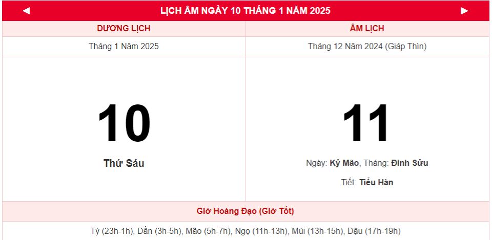 Lịch âm 10/1 chính xác nhất, lịch vạn niên ngày 10/1/2025: Việc nên và không nên làm?