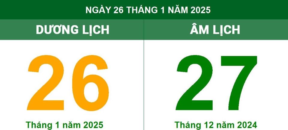 Lịch âm 26/1 chính xác nhất, lịch vạn niên ngày 26/1/2025: Việc nên và không nên làm?