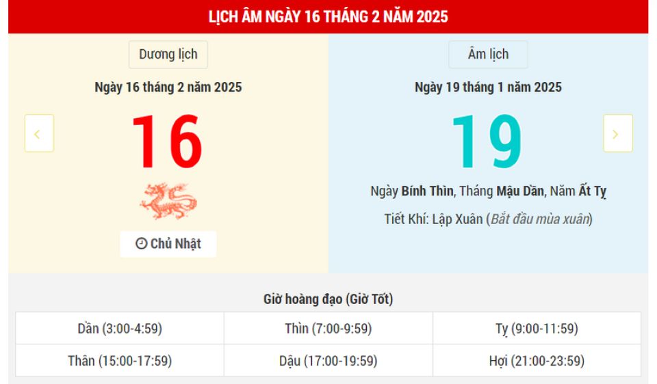 Lịch âm 16/2 chính xác nhất, lịch vạn niên ngày 16/2/2025: Việc nên và không nên làm?