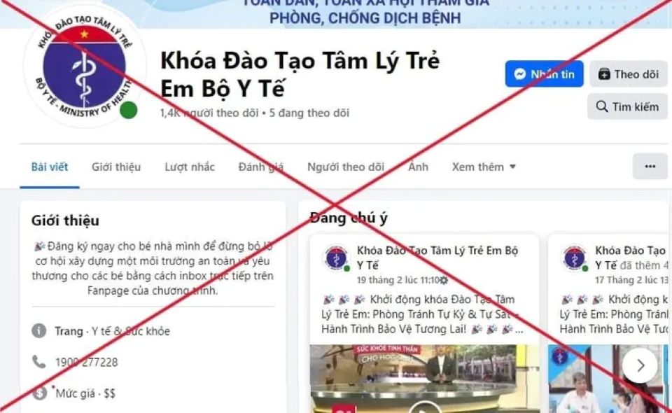 Mạo danh Bộ Y tế mở khóa đào tạo tâm lý cho trẻ để lừa đảo