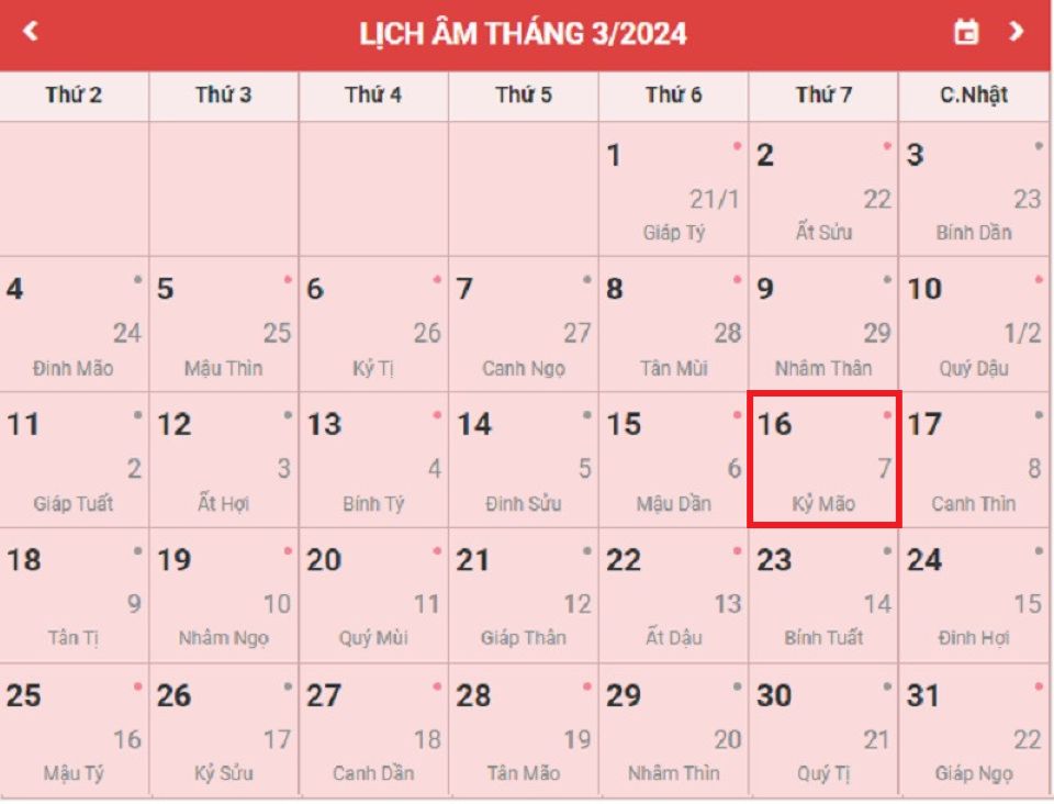 Lịch âm 16/3 chính xác nhất, lịch vạn niên ngày 16/3/2025: Việc nên và không nên làm?