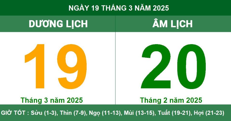 Lịch âm 19/3 chính xác nhất, lịch vạn niên ngày 19/3/2025: Việc nên và không nên làm?