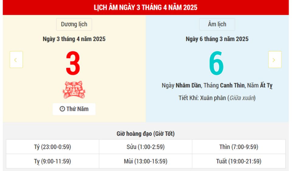 Lịch âm 3/4 chính xác nhất, lịch vạn niên ngày 3/4/2025: Việc nên và không nên làm?