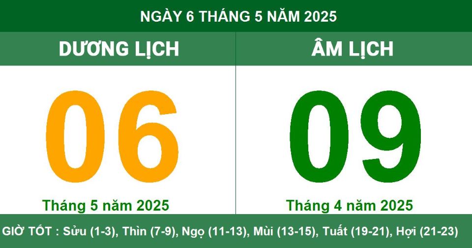 Lịch âm 6/5 chính xác nhất, lịch vạn niên ngày 6/5/2025: Việc nên và không nên làm?