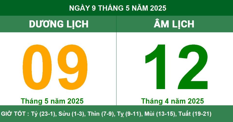 Lịch âm 9/5 chính xác nhất, lịch vạn niên ngày 9/5/2025: Việc nên và không nên làm?