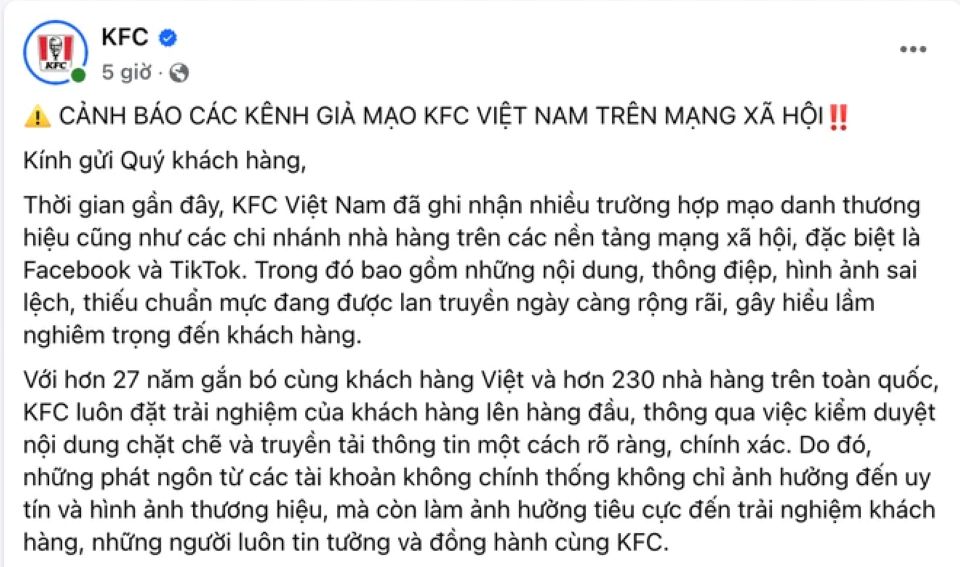 Gà rán KFC, Jollibee, Texas Chicken đồng loạt bị giả mạo thương hiệu