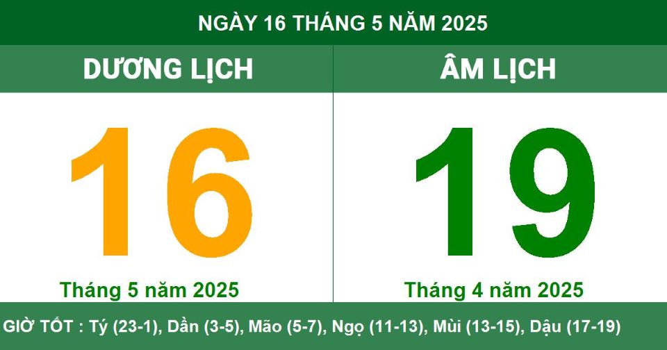 Lịch âm 16/5 chính xác nhất, lịch vạn niên ngày 16/5/2025: Việc nên và không nên làm?