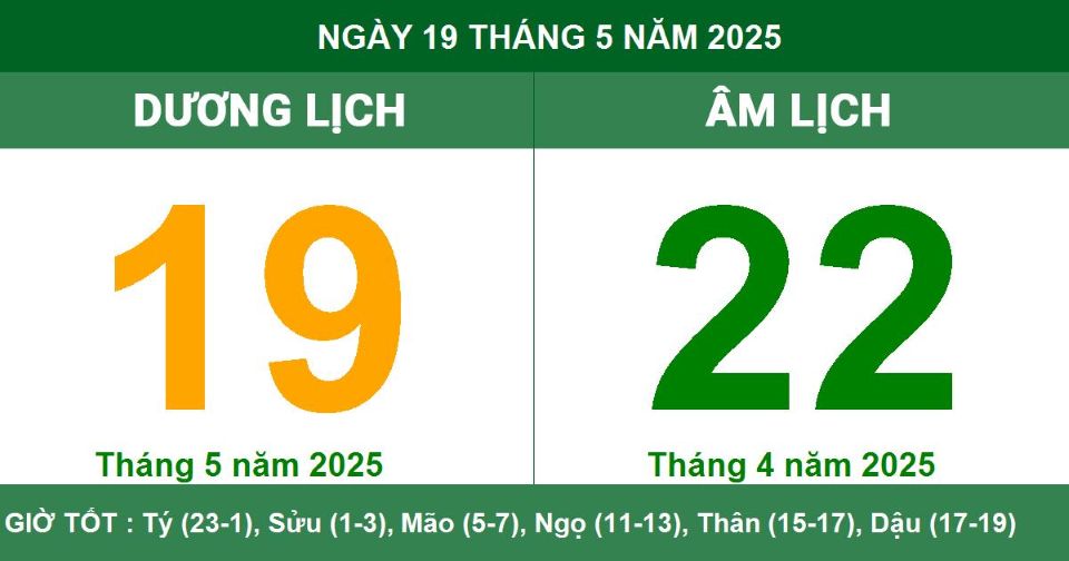 Lịch âm 19/5 chính xác nhất, lịch vạn niên ngày 19/5/2025: Việc nên và không nên làm?