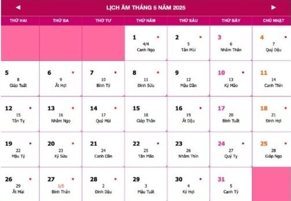 Lịch âm 26/5 chính xác nhất, lịch vạn niên ngày 26/5/2025: Việc nên và không nên làm?
