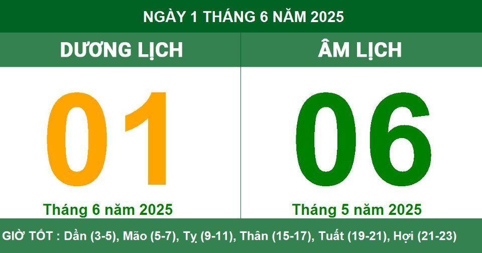 Lịch âm 1/6 chính xác nhất, lịch vạn niên ngày 1/6/2025: Việc nên và không nên làm?