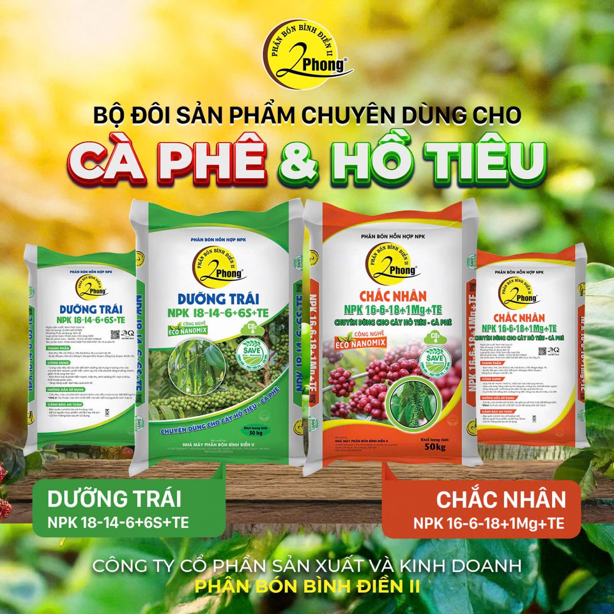 Bộ đôi Dưỡng trái – Chắc nhân: Giải pháp dinh dưỡng đột phá cho cây cà phê, hồ tiêu