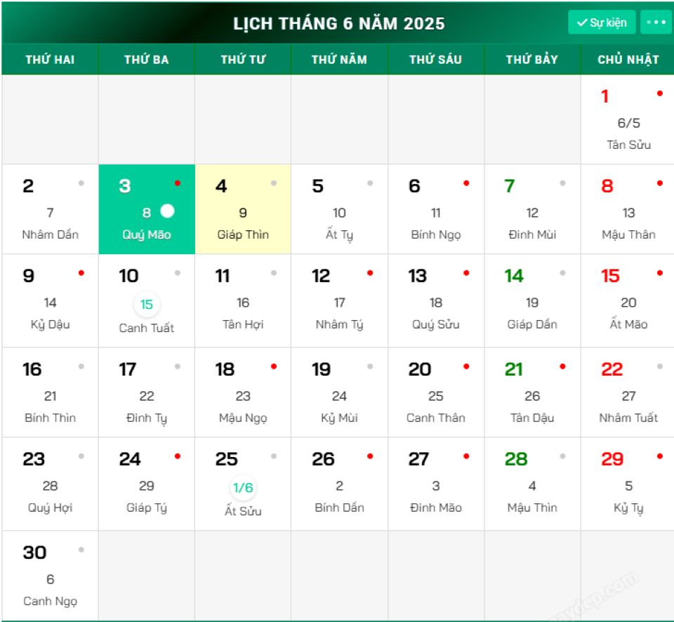 Lịch âm 4/6 chính xác nhất, lịch vạn niên ngày 4/6/2025: Việc nên và không nên làm?