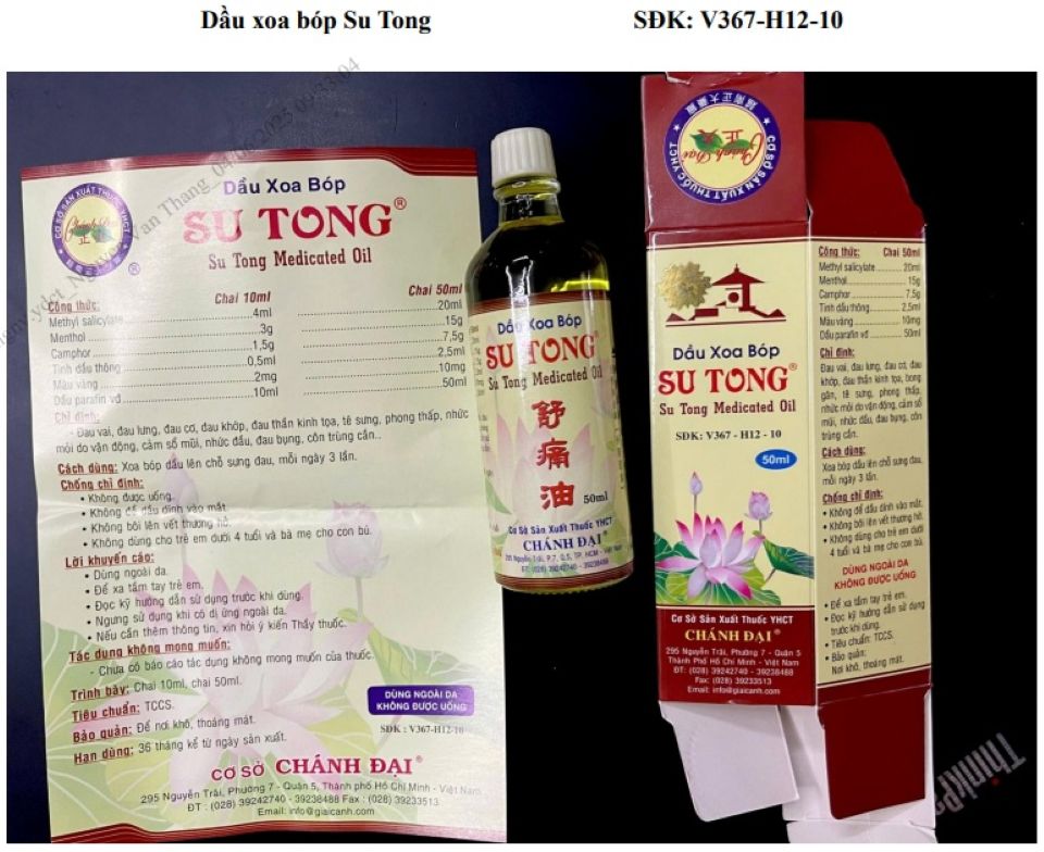 Cảnh báo 3 loại dầu xoa bóp giả ghi nhãn "Chánh Đại sản xuất"