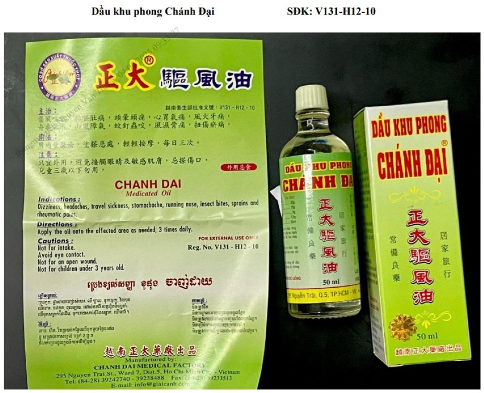 Cảnh báo 3 loại dầu xoa bóp giả ghi nhãn "Chánh Đại sản xuất"