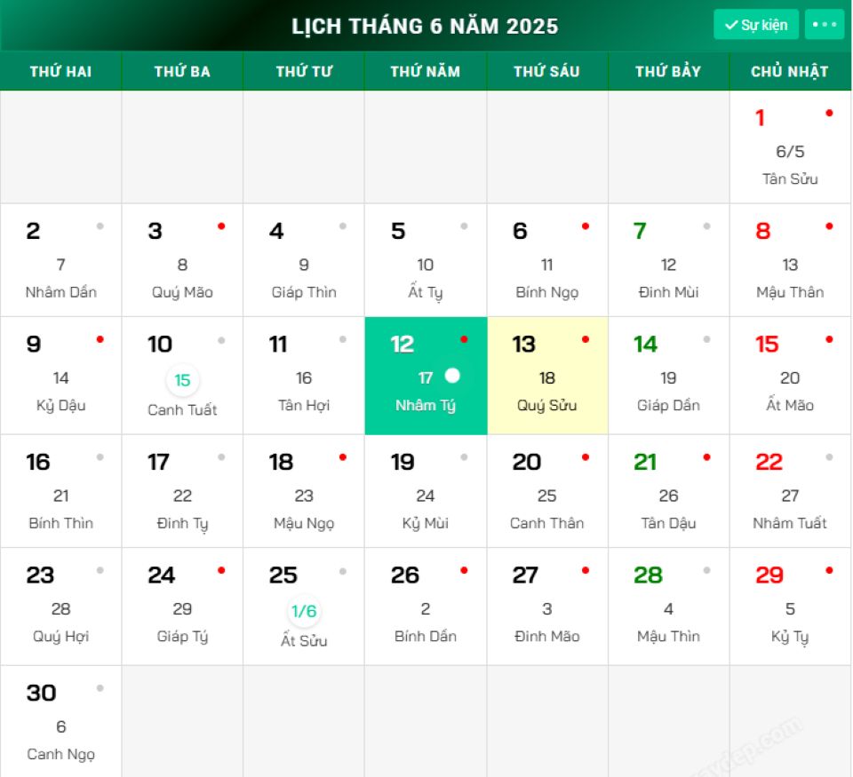 Lịch âm 13/6 chính xác nhất, lịch vạn niên ngày 13/6/2025: Việc nên và không nên làm?