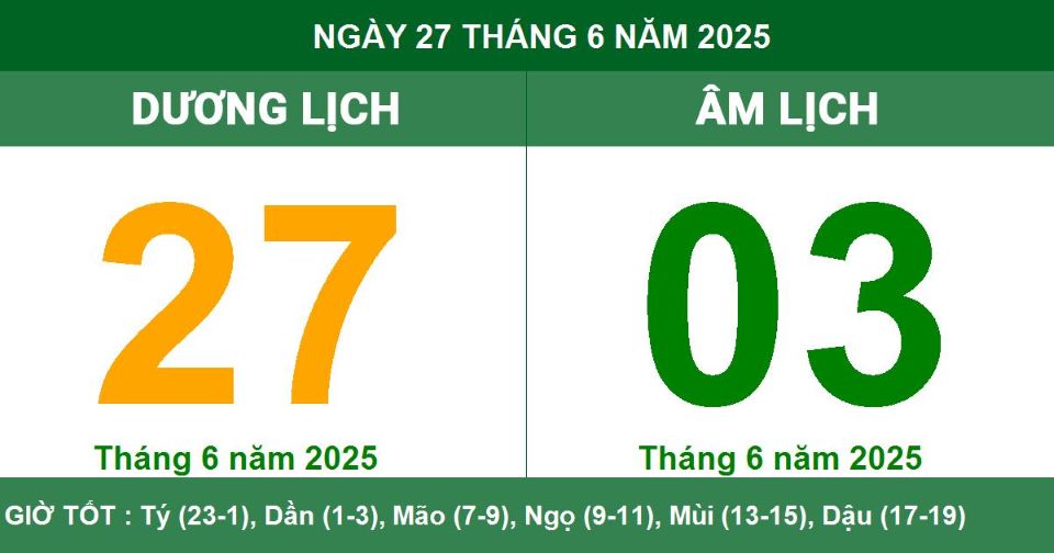 Lịch âm 27/6 chính xác nhất, lịch vạn niên ngày 27/6/2025: Việc nên và không nên làm?