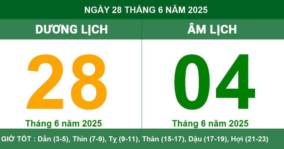 Lịch âm 28/6 chính xác nhất, lịch vạn niên ngày 28/6/2025: Việc nên và không nên làm?