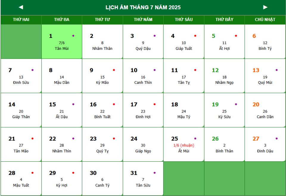 Lịch âm 2/7 chính xác nhất, lịch vạn niên ngày 2/7/2025: Việc nên và không nên làm?