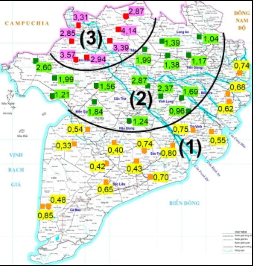 Thực trạng Can-xi (Ca) đất lúa vùng Đồng bằng sông Cửu Long từ kết quả chương trình “Canh tác lúa thông minh”
