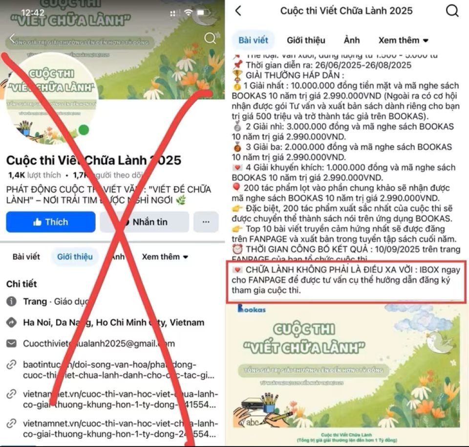 Mạo danh cuộc thi "Viết chữa lành" để lừa đảo