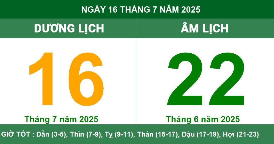 Lịch âm 16/7 chính xác nhất, lịch vạn niên ngày 16/7/2025: Việc nên và không nên làm?