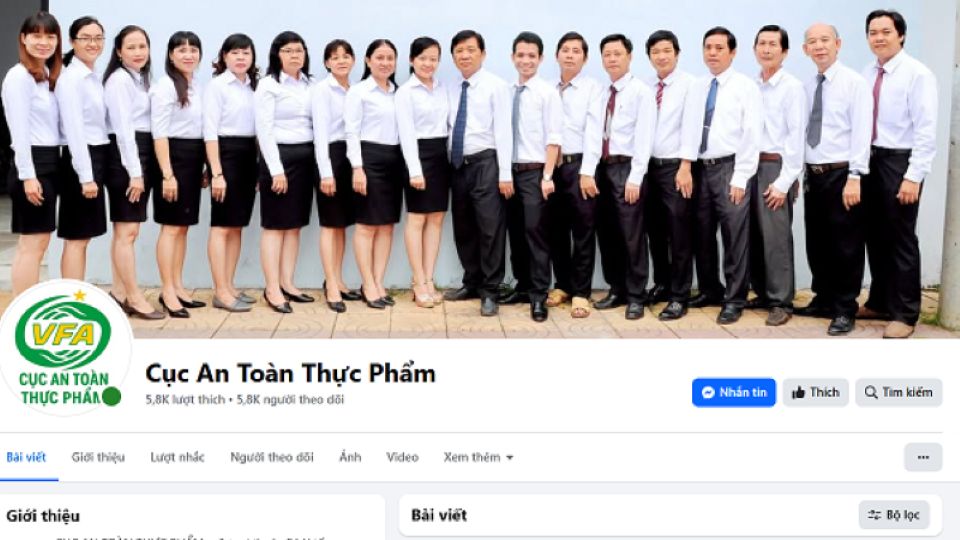 Phát hiện trang mạo danh Cục An toàn thực phẩm trên mạng xã hội