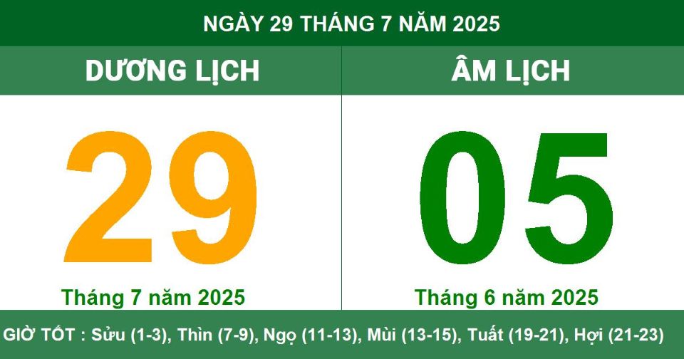 Lịch âm 29/7 chính xác nhất, lịch vạn niên ngày 29/7/2025: Việc nên và không nên làm?