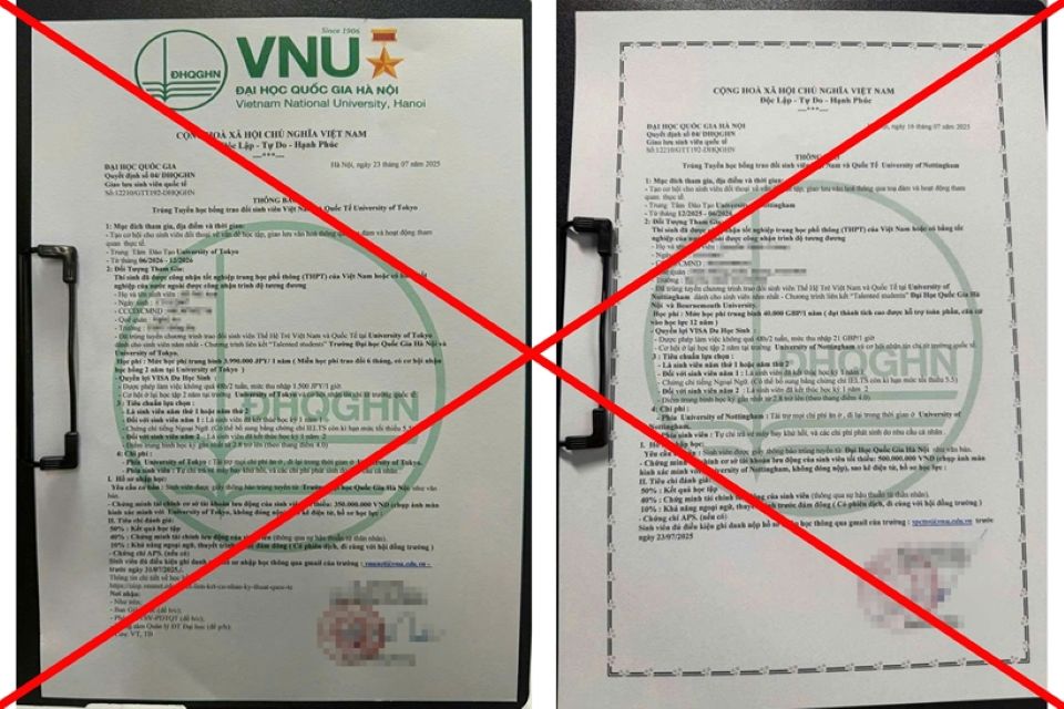 Mạo danh trường Đại học Quốc gia Hà Nội để lừa đảo 'trúng tuyển'