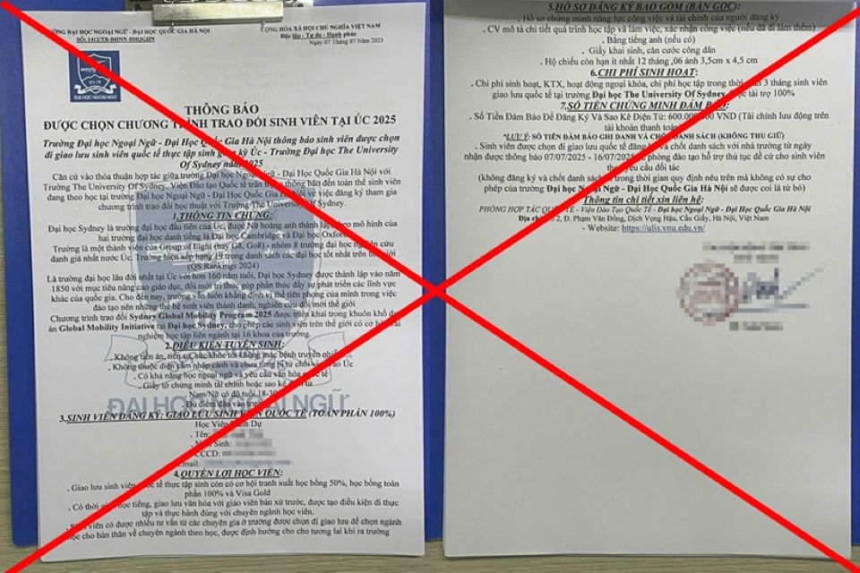 Mạo danh trường Đại học Quốc gia Hà Nội để lừa đảo 'trúng tuyển'
