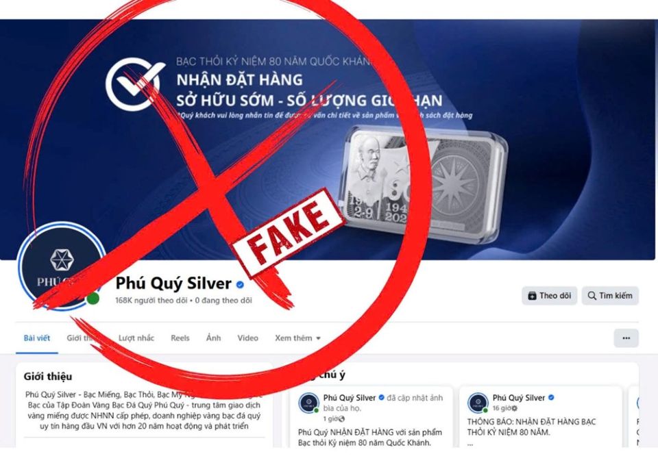 Thủ đoạn lừa đảo mới: Giả mạo Tập đoàn Vàng bạc Đá quý Phú Quý, bán bạc thỏi “mừng Quốc khánh 2/9”