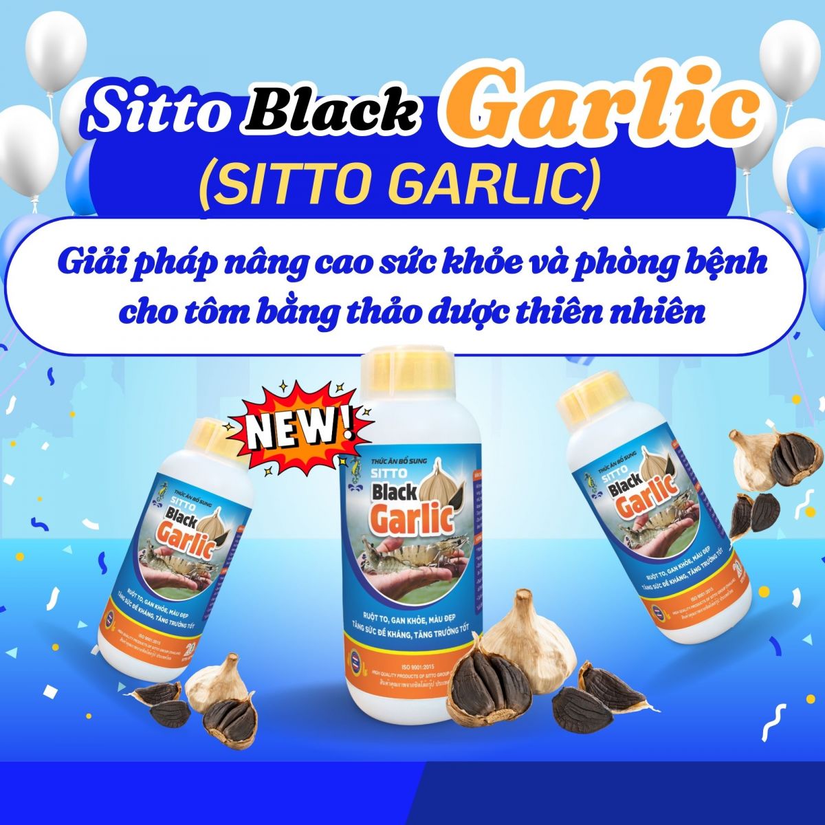 Sitto Black Garlic – Giải pháp nâng cao sức khỏe và phòng bệnh cho tôm bằng thảo dược thiên nhiên